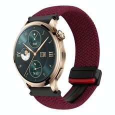 For Honor Watch 4 Pro 22mm Magnetic Buckle Braided Watch Band(Black sand red)