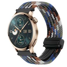 For Honor Watch 4 Pro 22mm Magnetic Buckle Braided Watch Band(Denim Colorful)