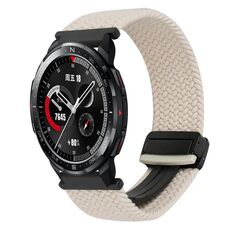 For Honor Watch GS Pro 22mm Magnetic Buckle Braided Watch Band(Starlight Black)