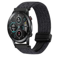 For Honor Magic Watch 2 46mm 22mm Magnetic Buckle Braided Watch Band(Black)