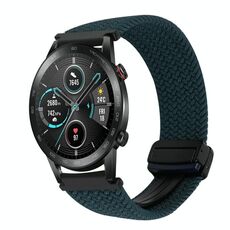 Per Honor Magic Watch 2 46mm 22mm Cinturino per orologio con fibbia magnetica intrecciata (verde foresta)