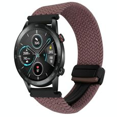 Cinturino per orologio intrecciato con fibbia magnetica per Honor Magic Watch 2 46mm 22mm (viola fumé)