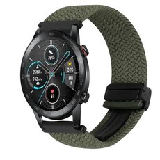 Per Honor Magic Watch 22mm Cinturino per orologio intrecciato con fibbia magnetica (grigio metallizzato)