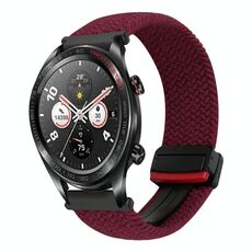 For Honor Watch Dream 22mm Magnetic Buckle Braided Watch Band(Black sand red)