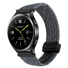 For Xiaomi Watch 2 22mm Magnetic Buckle Braided Watch Band(Graphite Black)