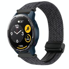 Per Xiaomi Watch S1 Active 22mm Cinturino per orologio intrecciato con fibbia magnetica (rosso vino)