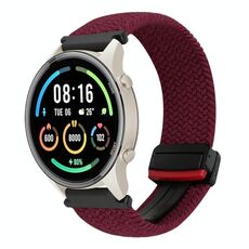Per Xiaomi Watch Sport 22mm Cinturino per orologio intrecciato con fibbia magnetica (rosso scuro)