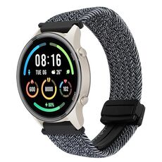 Per Xiaomi Watch Sport 22mm Cinturino per orologio intrecciato con fibbia magnetica (nero grafite)