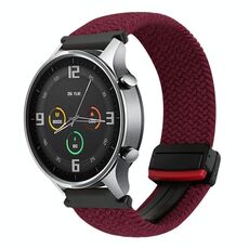 Per Xiaomi Watch Color 22mm Cinturino per orologio intrecciato con fibbia magnetica (rosso scuro)