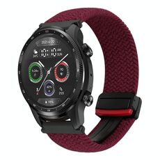 Per cinturino intrecciato con fibbia magnetica Ticwatch Pro X 22 mm (nero sabbia rosso)