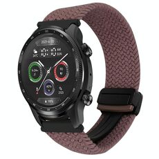 Per Ticwatch Pro X 22mm cinturino per orologio intrecciato con fibbia magnetica (viola fumo)
