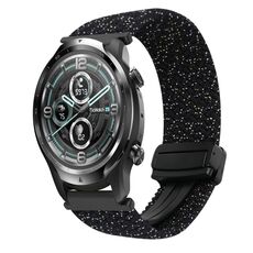 Per Ticwatch Pro 2021 22mm cinturino per orologio intrecciato con fibbia magnetica (stelle nere)
