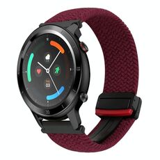 Per cinturino intrecciato con fibbia magnetica Ticwatch GTX 22 mm (nero sabbia rosso)