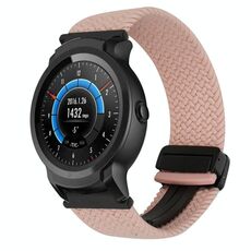 Per Ticwatch E2 22mm cinturino per orologio intrecciato con fibbia magnetica (rosa)