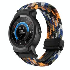 Per Ticwatch E2 22mm cinturino per orologio intrecciato con fibbia magnetica (arancione denim)