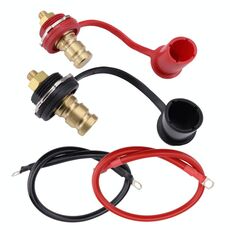 Coppia di morsetti per caricabatterie per auto da 250 A (nero + rosso)