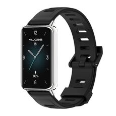 Per Honor Band 9 MIJOBS Cinturino per orologio in TPU traspirante con foro piatto (nero argento)