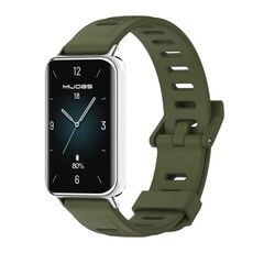 Per Honor Band 9 MIJOBS Cinturino per orologio in TPU traspirante con foro piatto (argento verde militare)