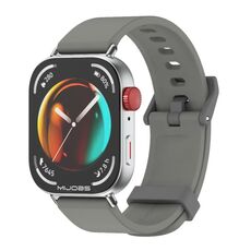 Per Huawei Watch Fit3 MIJOBS Cinturino in silicone tinta unita (grigio cachi argento)