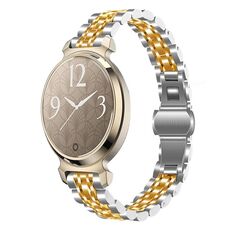 Per Garmin Lily 2 Seven-beads 14mm cinturino in acciaio inossidabile (argento oro)