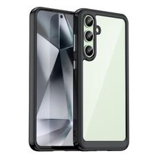 Per Samsung Galaxy S24 FE 5G Custodia per telefono in TPU ibrida acrilica serie colorata (nero)