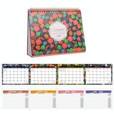Calendario da tavolo inglese gennaio-dicembre 2025, promemoria annuale da tavolo, ornamento, quaderno con pagina ribaltabile, stile: Blossom
