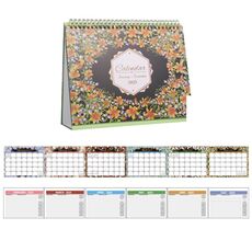 Calendario da tavolo inglese 2025 gennaio-dicembre Desktop annuale Memo Ornamento Flip Page Notebook, Stile: Floreale