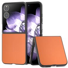 Per Xiaomi Mix Flip PU Pelle Nero Telaio Copertura Completa Custodia per Telefono (Arancione)
