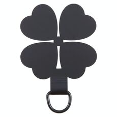 Guarnizione di fissaggio per cordino per telefono cellulare in metallo a quattro foglie (nero)
