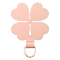 Guarnizione di fissaggio per cordino per cellulare in metallo a quattro foglie (oro rosa)