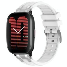Per Amazfit Active Quick Release Silver Buckle 20mm Royal Silicone Watch Band (Bianco)