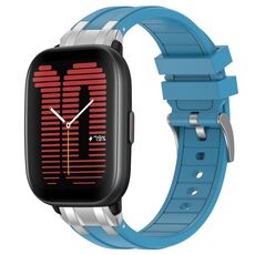 Per Amazfit Active Quick Release Silver Buckle 20mm Royal Silicone Watch Band (blu mare)