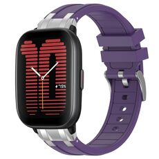 Per Amazfit Active Quick Release Silver Buckle 20mm Royal Silicone Watch Band (Viola)