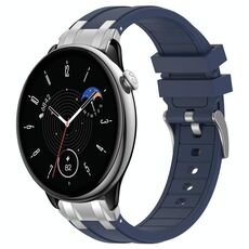 Per Amazfit GTR Mini Quick Release Silver Buckle 20mm Royal Silicone Watch Band (Blu Navy)