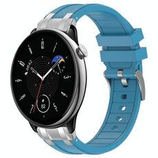 Per Amazfit GTR Mini Quick Release Silver Buckle 20mm Royal Silicone Watch Band (blu mare)