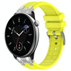 Per Amazfit GTR Mini Quick Release Silver Buckle 20mm Royal Silicone Watch Band (Vital Yellow)