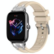 Per Amazfit GTS 3 Quick Release Silver Buckle 20mm Royal Silicone Watch Band (Starlight)