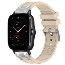 Per Amazfit GTS 2e cinturino in silicone reale con fibbia in argento a sgancio rapido da 20 mm (Starlight)