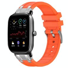 Per Amazfit GTS 2 Mini Quick Release Silver Buckle 20mm Royal Silicone Watch Band (Arancione)