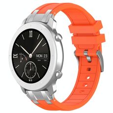 Per Amazfit Pop Quick Release Silver Buckle 20mm Royal Silicone Watch Band (Arancione)