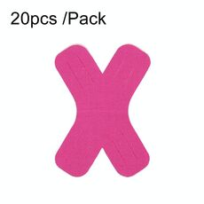 20 pezzi/confezione Cerotto muscolare a forma di X Supporto sportivo Cerotto intramuscolare Benda (rosso rosa)