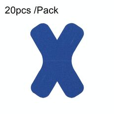 20 pezzi/confezione Cerotto muscolare a forma di X Supporto sportivo Cerotto intramuscolare Benda (blu)