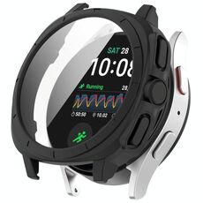Per Samsung Galaxy Watch 7 44mm PC + Pellicola temperata Custodia protettiva per orologio integrata (nero)