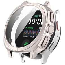 Per Samsung Galaxy Watch 7 44mm PC + Pellicola temperata Custodia protettiva per orologio integrata (Starlight)