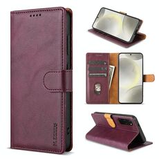 Per Xiaomi 14 Ultra N.BEKUS CSJ-P1 Custodia in pelle tinta unita (rosso vino)