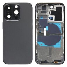For iPhone 14 Pro Battery Back Cover with Power + Volume Flex Cable + Wireless Charging Module, Version:US Version(Black)