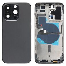 For iPhone 14 Pro Max Battery Back Cover with Power + Volume Flex Cable + Wireless Charging Module, Version:China Version(Black)
