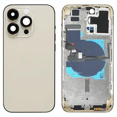 For iPhone 14 Pro Max Battery Back Cover with Power + Volume Flex Cable + Wireless Charging Module, Version:CE EU Version(Gold)