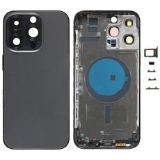 Cover posteriore Cina per iPhone 14 Pro Max con tasti e vassoio sim nero EDA006931902A
