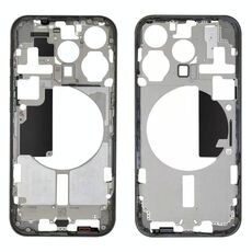 Per iPhone 15 Pro Cornice centrale Piastra con tasti laterali + vassoio per carte, versione: CE Versione UE (Nero)